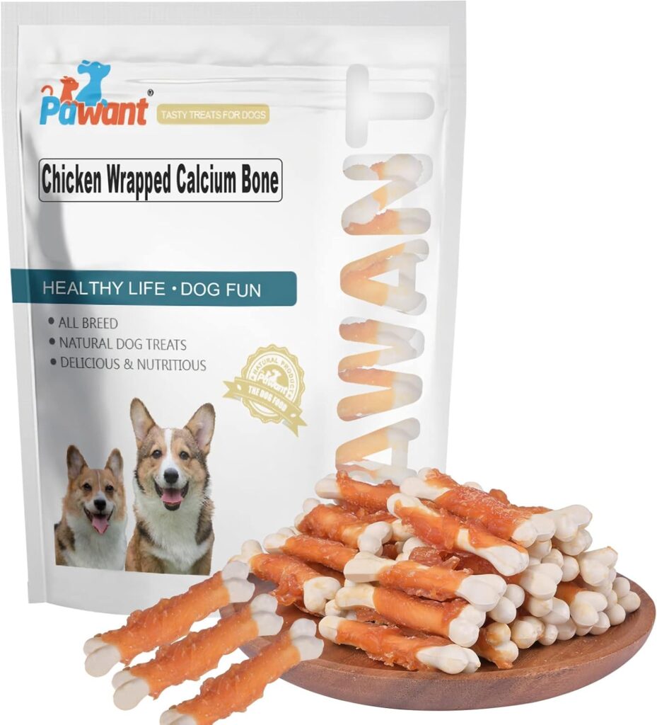 Dog Chews Puppy Training Snacks Chicken Wrapped Calcium Bone Rawhide Free Dog Treats