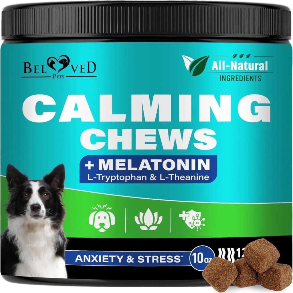 Beloved Pets Calming Chews for Dogs & Puppy - Pet Separation Anxiety Relief Soft Treats & Calm Behavior Aid