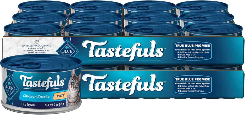 Blue Buffalo Tastefuls Natural Pate Wet Cat Food, Chicken Entrée 3-oz cans
