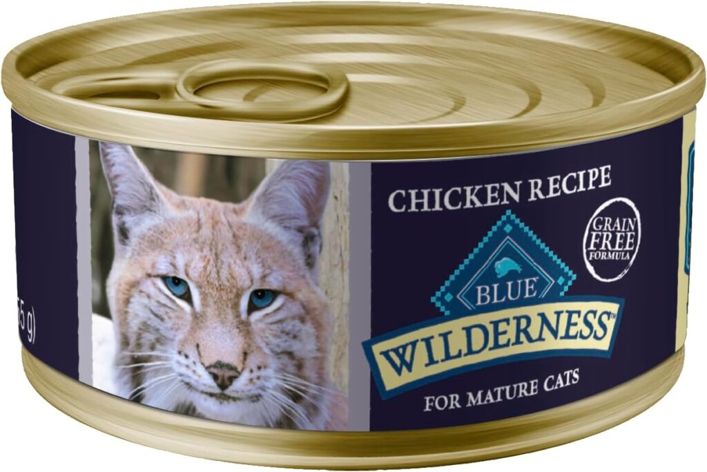 Blue Buffalo Wilderness High Protein Grain Free, Natural Mature Pate Wet Cat Food, 