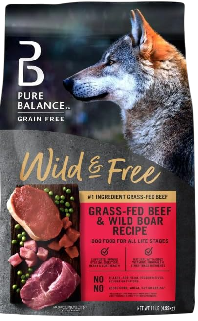 Pure Balance Grain-Free Wild & Free Grass-Feed Beef & Wild Boar Recipe Dry Dog Food, 
