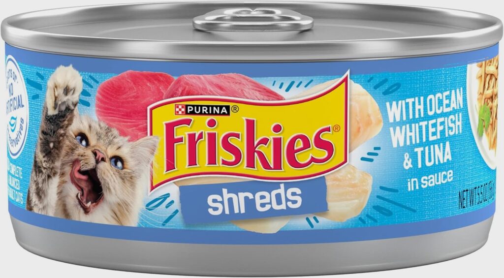 Purina Friskies Shreds With Ocean Whitefish and Tuna in Sauce Wet Cat Food 