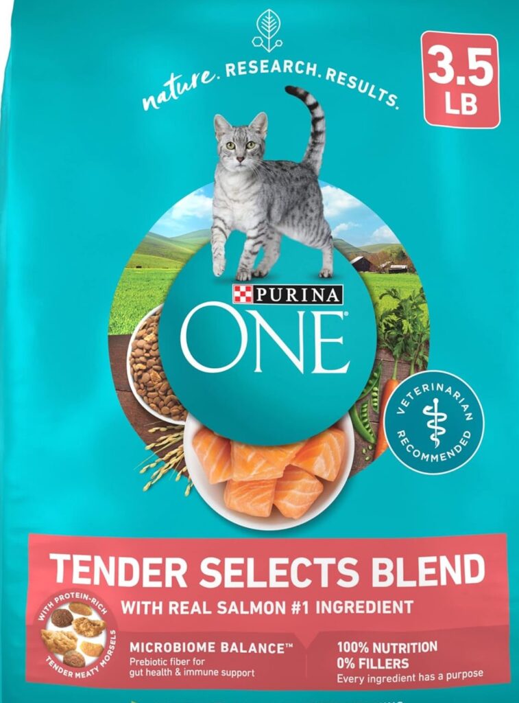 Dry Cat Food
Tender Selects Blend
Real Salmon Recipe
High Protein
3.5 lb Bag
Adult Cat Nutrition
Feline Diet
Cat Food for a Healthy Coat
Digestive Health Support
Omega-6 Fatty Acids
Natural Ingredients
Premium Pet Food
Veterinarian Recommended
Trusted Brand: Purina ONE
Made in USA
Purina ONE Natural Dry Cat Food, Tender Selects Blend With Real Salmon - 3.5 lb. Bag ,Budget-Friendly Pet Food, Affordable Cat Nutrition, Cost-Effective Dry Cat Food, Value for Money, Economical Pet Care, Healthy Cat Diet, For All Breeds, Adult Cat Formula, Sensitive Stomach Friendly, Protein-Rich Recipe, Top Rated Budget Cat Food, Best Dry Cat Food Under $X, Natural Ingredients, Trusted Pet Food Brand, Customer Favorite