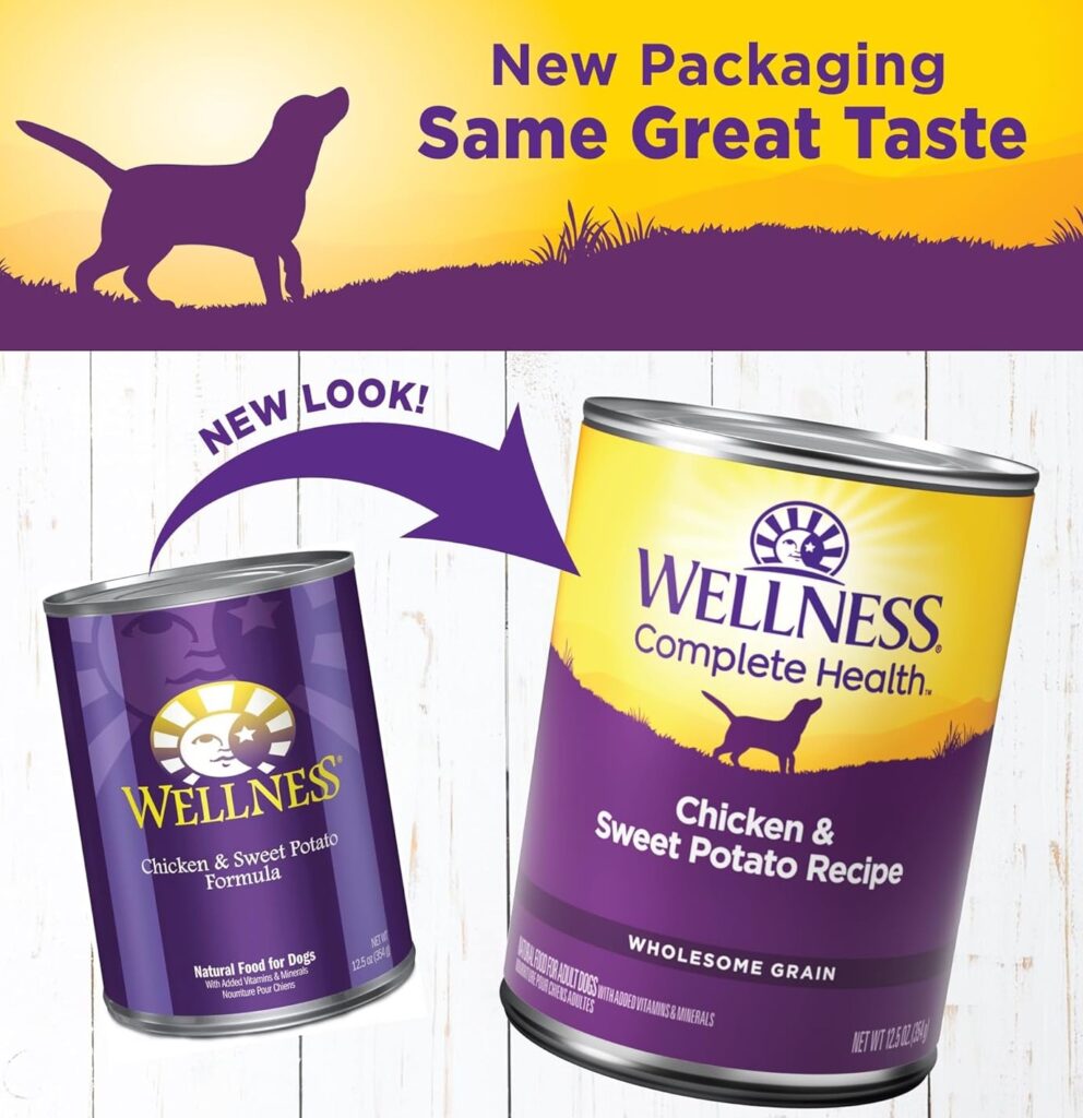 Wellness Complete Health Natural Wet Canned Dog Food, Chicken & Sweet Potato,